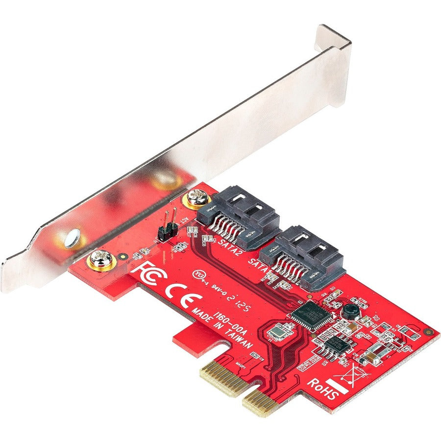 StarTech.com SATA PCIe Card, 2 Port PCIe SATA Expansion Card, 6Gbps SATA, PCI Express to SATA Adapter, Non-RAID, PCIe to SATA Converter — 2P6G-PCIE-SATA-CARD