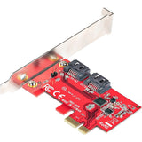 StarTech.com SATA PCIe Card, 2 Port PCIe SATA Expansion Card, 6Gbps SATA, PCI Express to SATA Adapter, Non-RAID, PCIe to SATA Converter — 2P6G-PCIE-SATA-CARD