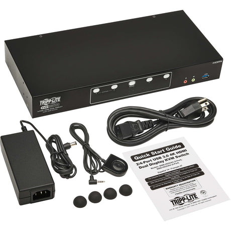 Eaton Tripp Lite Series 4-Port HDMI Dual-Display KVM Switch - 4K 60 Hz, USB 3.2 Gen 1, HDCP 2.2, USB Sharing — B006-HD2UA4