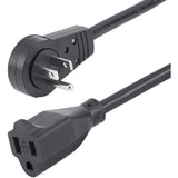 StarTech.com 10ft Power Extension Cord, Rotating Flat Plug Extension Cord, NEMA 5-15P to NEMA 5-15R Cable, 16 AWG, 125V/15A, UL Certified — RTPAC10110