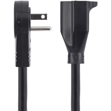 StarTech.com 10ft Power Extension Cord, Rotating Flat Plug Extension Cord, NEMA 5-15P to NEMA 5-15R Cable, 16 AWG, 125V/15A, UL Certified — RTPAC10110