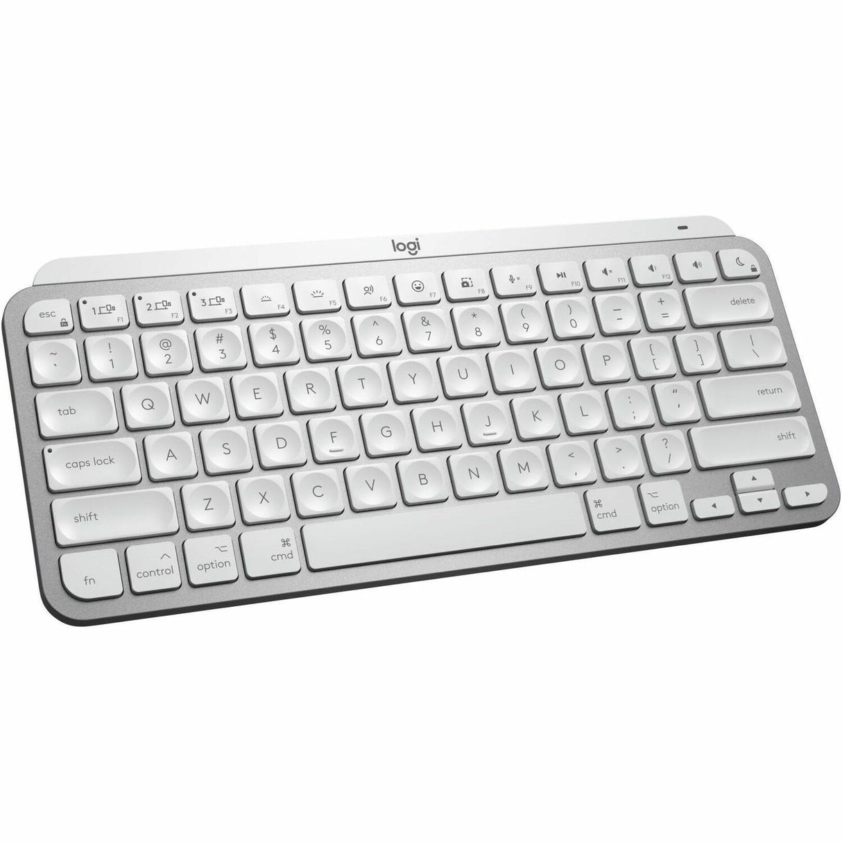 Logitech MX Keys Mini for Mac Minimalist Wireless Illuminated Keyboard, Bluetooth, Backlit Keys, USB-C, Metal Build, Pale Grey — 920-010389