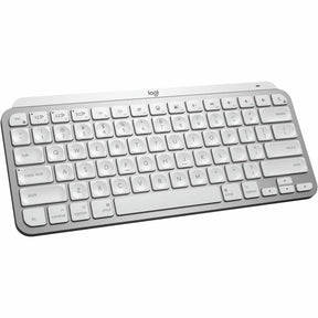 Logitech MX Keys Mini for Mac Minimalist Wireless Illuminated Keyboard, Bluetooth, Backlit Keys, USB-C, Metal Build, Pale Grey — 920-010389