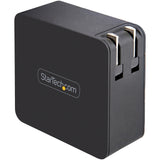 StarTech.com USB C Wall Charger, 60W PD with 6ft/2m Cable, Portable USB Type C Laptop Charger, Universal Adapter, USB IF/ETL Certified — WCH1CBK
