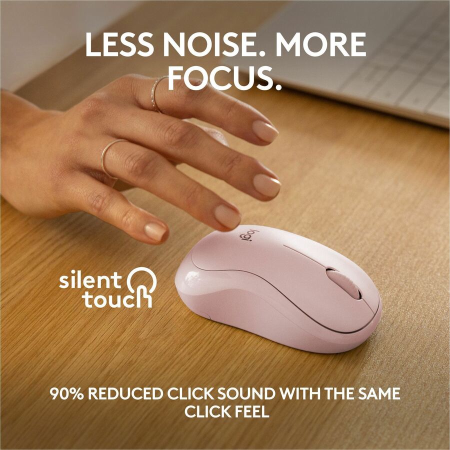 Logitech M240 Silent Bluetooth Mouse, Wireless, Compact, Portable, Smooth Tracking, Rose — 910-007117