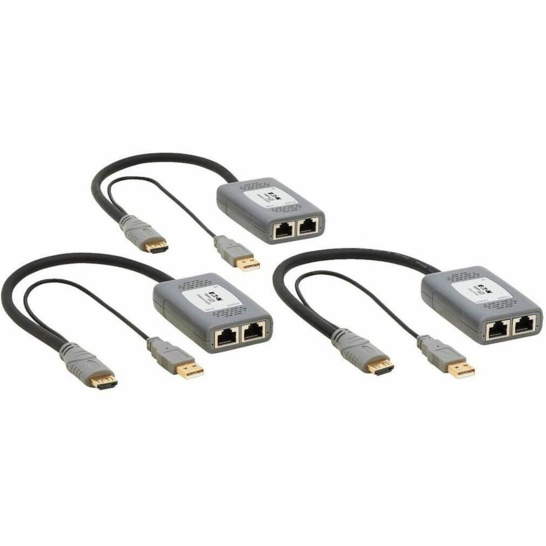 Eaton Tripp Lite Series 2-Port HDMI over Cat6 Extender Kit, Pigtail Transmitter/2x Receivers, 4K 60 Hz, HDR, 4:4:4, 230 ft. (70.1 m), TAA — B127U-002-PHPH2