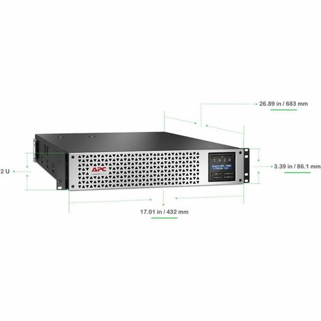 APC Smart-UPS, Line Interactive, 3kVA, Lithium-ion, Rackmount 2U, 120V, 1x NEMA L5-30R+6x NEMA 5-20R outlets, SmartConnect Port+Network Card, AVR, LCD — SMTL3KRM2UCLNC