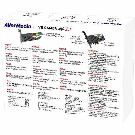 AVerMedia Live Gamer 4K 2.1, PCIe HDMI 2.1 Game Capture Card (GC575) — GC575