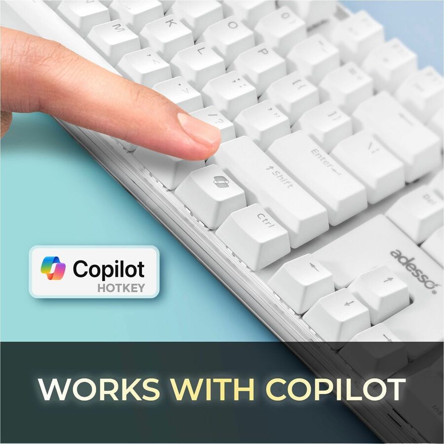 Adesso Multi-OS Illuminated Mechanical Keyboard With CoPilot AI Hotkey — AKB-680UW