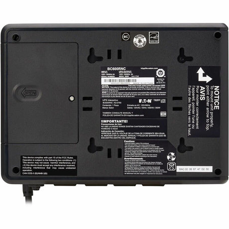 Eaton Tripp Lite Series 600VA 300W 120V Standby Cloud-Connected UPS with Remote Monitoring - 4 NEMA 5-15R Outlets (Surge + Battery Backup), 5-15P Plug, Desktop — BC600RNC