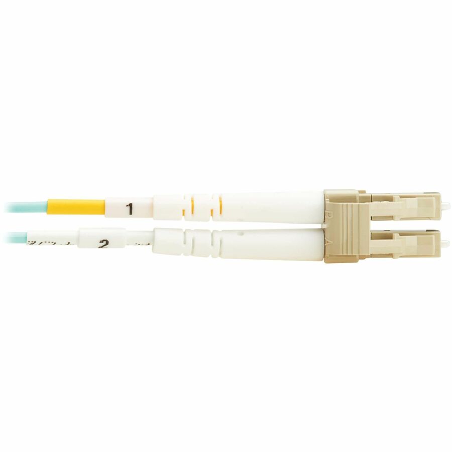 Eaton Tripp Lite Series 10Gb/40Gb/100Gb Duplex Multimode 50/125 OM4 LSZH Fiber Patch Cable (LC/LC), Aqua, 2M (6.6 ft.), TAA — N820-02M-OM4TAA