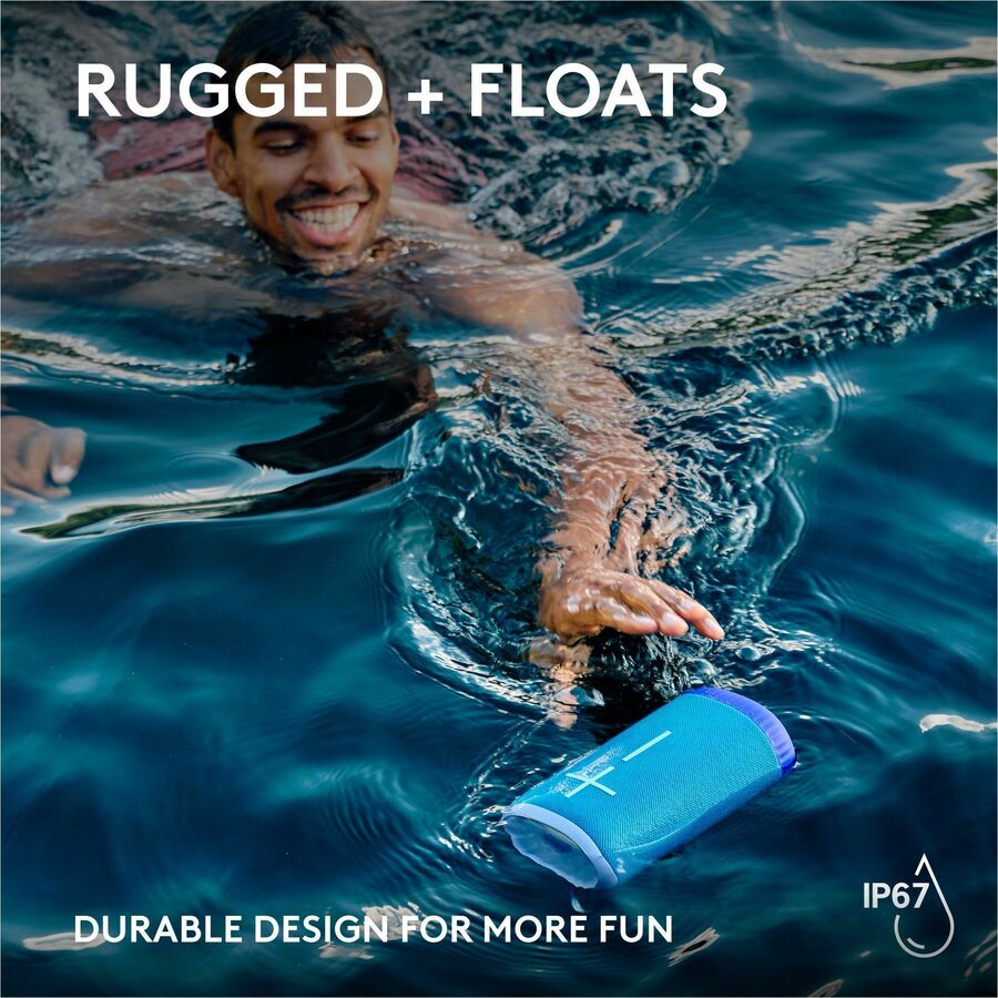 ULTIMATE EARS EVERBOOM Wireless Bluetooth Portable Speaker, Big Bass and Immersive 360-Degree Sound, Floatable Waterproof Speaker IP67, up to 20-Hour Battery and 180 ft (55 m) Range, Black — 984-001872