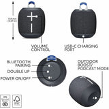 Ultimate Ears WONDERBOOM 4 Portable Waterproof Bluetooth Speaker With Big Bass and 360-Degree Sound, Dustproof Floating Speaker With 131ft (40m) Range, Black — 984-001876