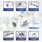 TRENDnet Cat6 Keystone Jack 50-Pack Bundle, TC-K50C6, Compatible with Cat5/Cat5e/Cat6 Cabling Cat6 RJ45 Keystone Jacks, Use with the TC-KP24 or TC-KP48 Blank Keystone Patch Panels (Sold Separately) — TC-K50C6