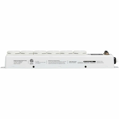 Eaton Tripp Lite Series Safe-IT UL 1363A Medical-Grade Power Strip for Patient Care Vicinities, 6 Hospital-Grade Outlets, Load Monitor, Safety Covers, Antimicrobial, 7 ft. (2.1 m) Cord — PS-607-HG-OEMLM
