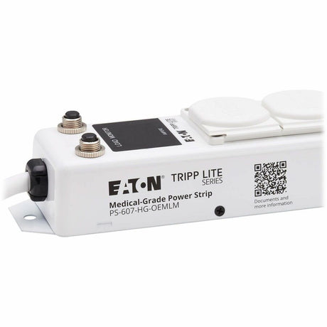 Eaton Tripp Lite Series Safe-IT UL 1363A Medical-Grade Power Strip for Patient Care Vicinities, 6 Hospital-Grade Outlets, Load Monitor, Safety Covers, Antimicrobial, 7 ft. (2.1 m) Cord — PS-607-HG-OEMLM