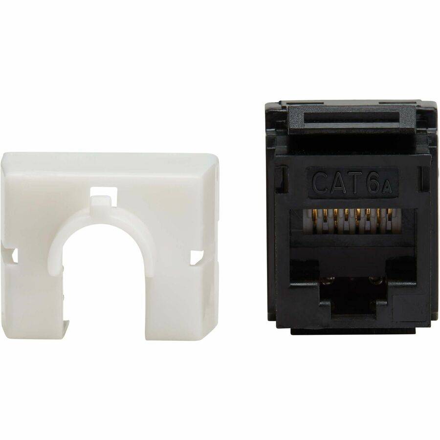 Eaton Tripp Lite Series Cat6a Keystone Jacks, 10 Pack - 4PPoE Compliant, 110/Krone, 568A/B, RJ45 Ethernet, Black, TAA — N238-010-BK-6A