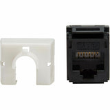 Eaton Tripp Lite Series Cat6a Keystone Jacks, 10 Pack - 4PPoE Compliant, 110/Krone, 568A/B, RJ45 Ethernet, Black, TAA — N238-010-BK-6A