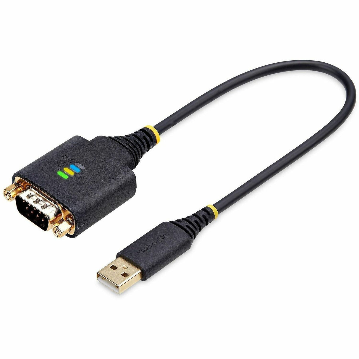 StarTech.com 1ft (30cm) USB to Serial Adapter Cable, COM Retention, FTDI, DB9 RS232, Interchangeable DB9 Nuts/Screws, Windows/macOS/Linux — 1P1FFC-USB-SERIAL