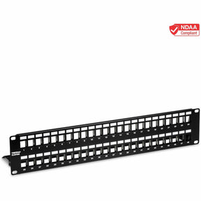 TRENDnet 48-Port Blank Keystone Shielded 2U HD Patch Panel, TC-KP48S, 2U 19" Metal Rackmount Housing, Network Management Panel, Recommended with TC-K06C6A Cat6A Keystone Jacks (sold separately) — TC-KP48S