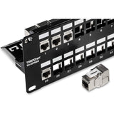 TRENDnet 48-Port Blank Keystone Shielded 2U HD Patch Panel, TC-KP48S, 2U 19" Metal Rackmount Housing, Network Management Panel, Recommended with TC-K06C6A Cat6A Keystone Jacks (sold separately) — TC-KP48S