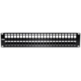 TRENDnet 48-Port Blank Keystone Shielded 2U HD Patch Panel, TC-KP48S, 2U 19" Metal Rackmount Housing, Network Management Panel, Recommended with TC-K06C6A Cat6A Keystone Jacks (sold separately) — TC-KP48S