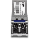 TRENDnet SFP to RJ45 Industrial Single-Mode LC Module; TI-MGBS40; Up to 2 km (1.2 miles); 1000Base-EX Industrial SFP; IEEE 802.3z Gigabit Ethernet; Data Rates of up to 1.25Gbps; Lifetime Protection — TI-MGBS40