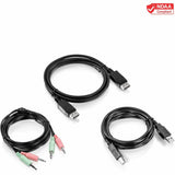 TRENDnet 6 ft. DisplayPort, USB, and Audio KVM Cable Kit,TK-CP06, Compatible w/ TK-240DP & TK-440DP Dual Monitor Displayport KVM Switches, Displayport 1.2, USB Mouse/Keyboard, 3.5mm Audio Connections — TK-CP06