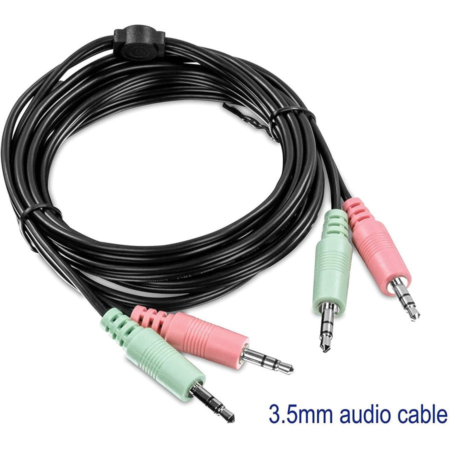 TRENDnet 6 ft. DisplayPort, USB, and Audio KVM Cable Kit,TK-CP06, Compatible w/ TK-240DP & TK-440DP Dual Monitor Displayport KVM Switches, Displayport 1.2, USB Mouse/Keyboard, 3.5mm Audio Connections — TK-CP06
