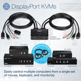 TRENDnet 6 ft. DisplayPort, USB, and Audio KVM Cable Kit,TK-CP06, Compatible w/ TK-240DP & TK-440DP Dual Monitor Displayport KVM Switches, Displayport 1.2, USB Mouse/Keyboard, 3.5mm Audio Connections — TK-CP06