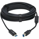 Eaton Tripp Lite Series USB 3.2 Gen 1 Plenum-Rated Fiber Active Optical Cable (AOC) - 5 Gbps, (A to B M/M), Black, 15 m — U328F-15M