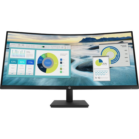 HP P34HC G4 34" Class WQHD Curved Screen LCD Monitor - 21:9 - Black — 21Y56AA#ABA