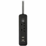 Eaton Tripp Lite Series 2-Outlet Surge Protector with 2 USB Ports (2.1A Shared) - 6 ft. Cord, 5-15P Plug, 450 Joules, Black — TLP206USB