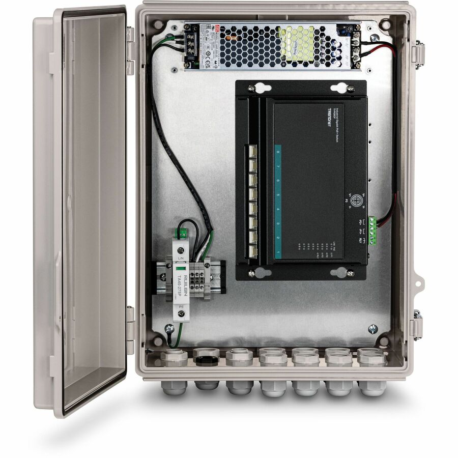 TRENDnet Outdoor IP68 Weatherproof Power Supply Box Enclosure, TI-CA3K, Power Supply and Surge Protector Included, IK10 Impact Protection, Power Supply Supports up to 200W (55V DC, 3.6A), White — TI-CA3K
