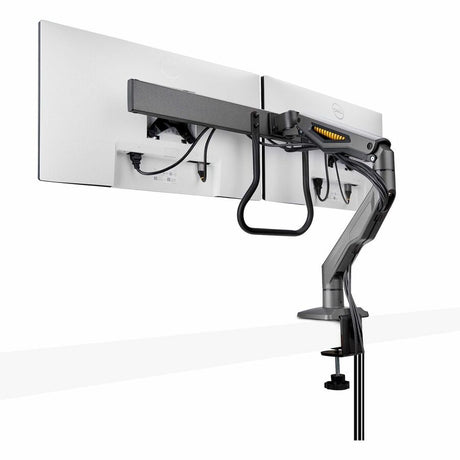StarTech.com Desk Mount Dual Monitor Arm w/Crossbar, Up To 27" Display, VESA 75x75/100x100, Max 33lb/15kg, C-Clamp, Mechanical Spring, TAA — H2M1AS2-MONITOR-ARM