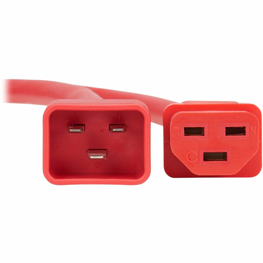 Eaton Tripp Lite Series Power Cord, C20 to C21 - Heavy-Duty, 20A, 250V, 12 AWG, 5 ft. (1.5 m), Red — P035-005-ARD