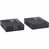 Eaton Tripp Lite Series HDBaseT-USB3 over Cat6a Extender Kit, 4 USB-A 3.2 Gen 1 Ports, PoC, RS-232, Up to 328 ft. (100 m), TAA — BHDBT3-USB