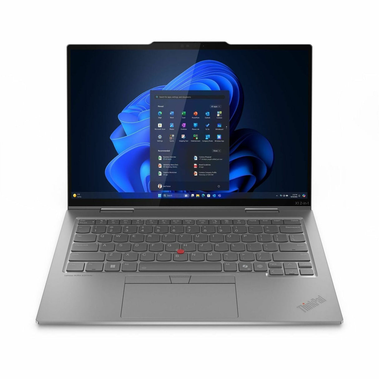 Lenovo Thinkpad X1 Gen 10 21NU0035US 14" Touchscreen Convertible Copilot+ PC 2 in 1 Notebook - WUXGA - Intel Core Ultra 7 258V - Intel Evo Platform - 32 GB - 512 GB SSD - English Keyboard - Gray — 21NU0035US