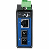 TRENDnet Hardened Industrial 1000BASE-LX Multi-Mode SC Fiber Media Converter (1km, 0.62mi.), TI-FGSC, 1 x Gigabit RJ45 Port, 1 x SC-Type Interface Port, NDAA TAA Compliant — TI-FGSC