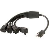 C2G 6ft 16 AWG 1-to-4 Power Cord Splitter (1 NEMA 5-15P to 4 NEMA 5-15R) — 29808