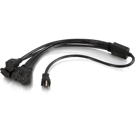 C2G 6ft 16 AWG 1-to-4 Power Cord Splitter (1 NEMA 5-15P to 4 NEMA 5-15R) — 29808