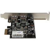 StarTech.com 2 Port PCI Express (PCIe) SuperSpeed USB 3.0 Card Adapter with UASP - 5Gbps - LP4 Power — PEXUSB3S25