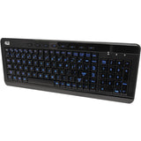 Adesso 3-Color Illuminated Compact Multimedia Keyboard — AKB-120EB