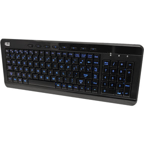 Adesso 3-Color Illuminated Compact Multimedia Keyboard — AKB-120EB