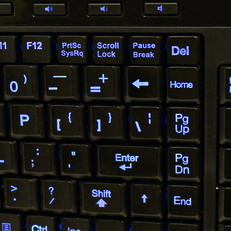 Adesso 3-Color Illuminated Compact Multimedia Keyboard — AKB-120EB