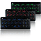 Adesso 3-Color Illuminated Compact Multimedia Keyboard — AKB-120EB