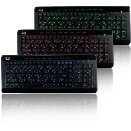 Adesso 3-Color Illuminated Compact Multimedia Keyboard — AKB-120EB