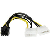 StarTech.com 6in LP4 to 8 Pin PCI Express Video Card Power Cable Adapter - 8 pin internal power (M) - 4 pin ATX12V (M) - 15.2 cm — LP4PCIEX8ADP