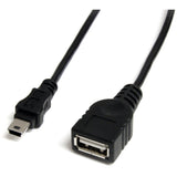StarTech.com 1 ft Mini USB 2.0 Cable - USB A to Mini B F/M — USBMUSBFM1