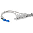 StarTech.com 4 Port USB A Female Slot Plate Adapter - USB panel - 4 pin USB Type A (F) — USBPLATE4